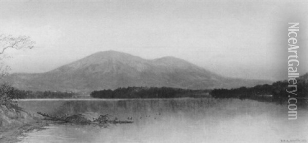 Mount Kathedine, Moosehead Lake, Maine Oil Painting - Samuel P.R. Triscott