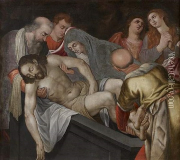 La Mise Au Tombeau Du Christ Oil Painting - Hendrik Goltzius