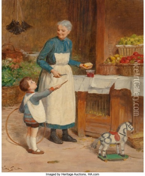 May I Have An Apple? Oil Painting - Victor Gabriel Gilbert