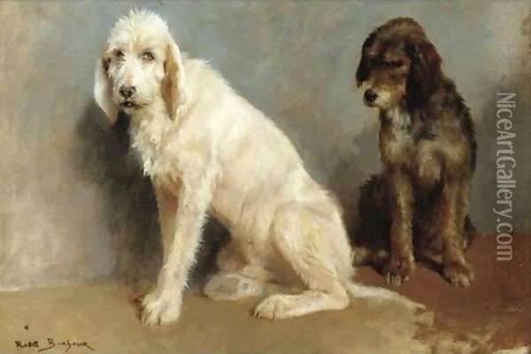 Study Of Two Dogs Oil Painting - Rosa Bonheur