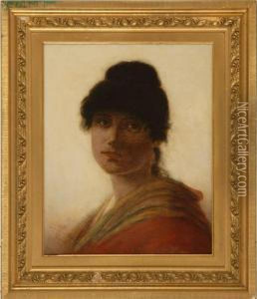Portrait Of A Lady Oil Painting - George Von Hoesslin