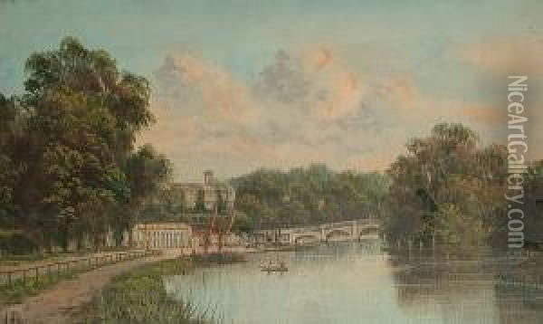 Richmond Bridge Oil Painting - J. Lewis
