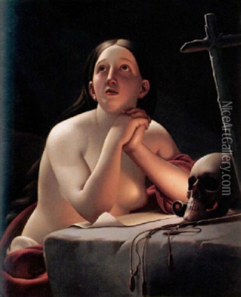 The Penitent Magdalene Oil Painting - Francesco Hayez