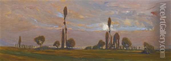 La Plaine A Laconnex (geneve) Oil Painting - Jean Philippe Edouard Robert