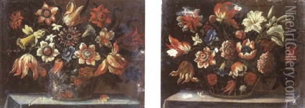 Fleurs Dans Un Panier Oil Painting - Juan De Arellano