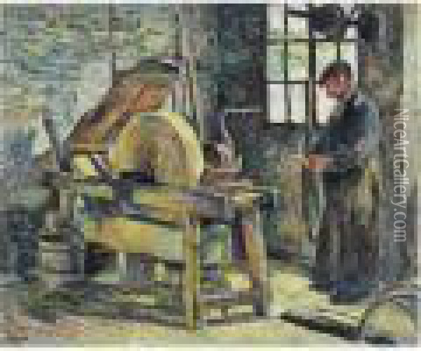 Le Remouloir, Circa 1907 Oil Painting - Maximilien Luce
