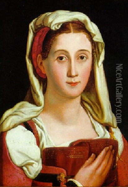Bildnis Einer Dame Oil Painting - Alessandro di Cristofano Allori