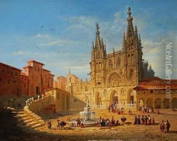 The Cathedral Oil Painting - Joseph Maswiens