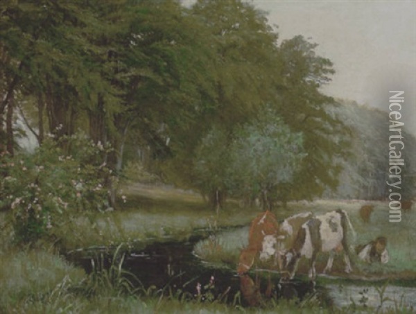 Koer Ved Sortaen Naer Mejlgard Oil Painting - Theodor Philipsen
