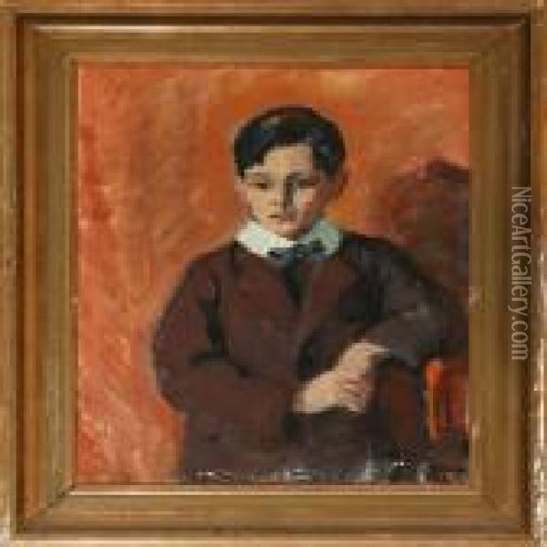 Portrait Of A Boy Oil Painting - Niels Hansen