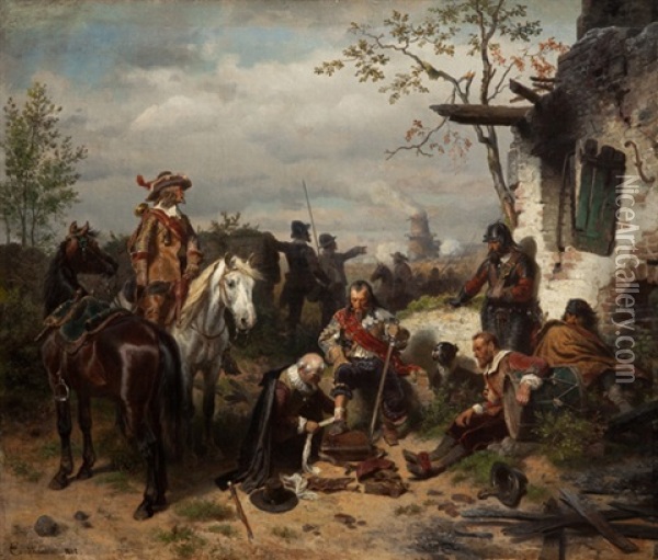 Odpoczynek W Czasie Bitwy Oil Painting - Wilhelm Camphausen