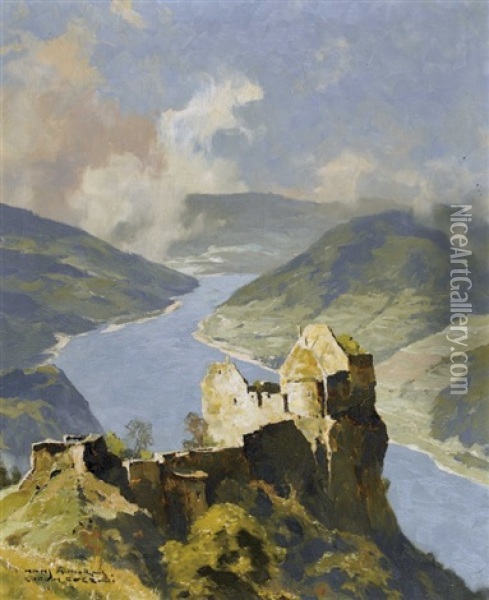 Ruine Aggstein (wachau) Oil Painting - Hans Maurus