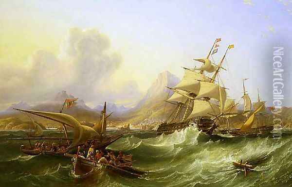 Off the Turkish Coast 1854 Oil Painting - James Wilson Carmichael