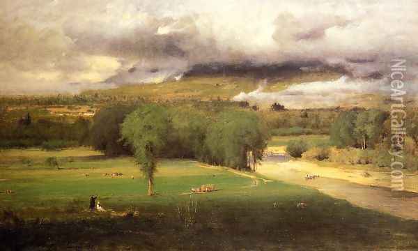 Sacco Ford Conway Meadows Oil Painting - George Inness