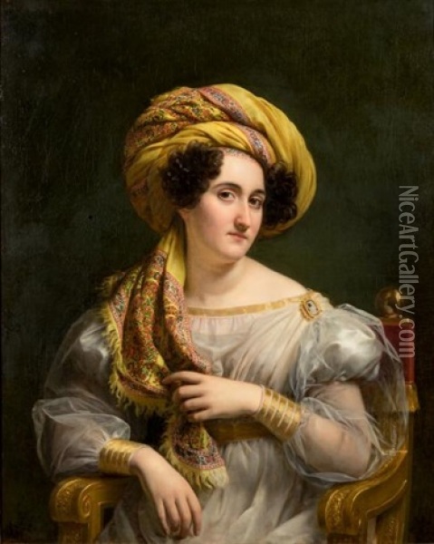 Portrait De Josephine Louise Hortense Soult, Epouse Mornay Oil Painting - Louis Hersent