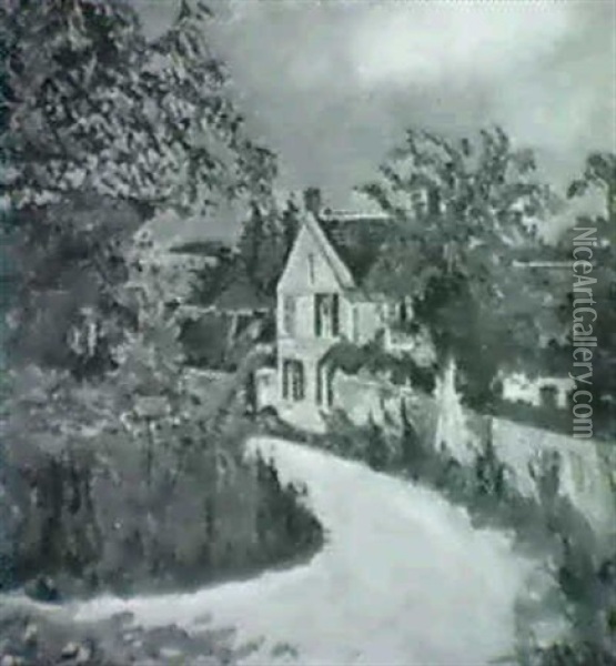 Rue De Village Oil Painting - Lucien Adrion