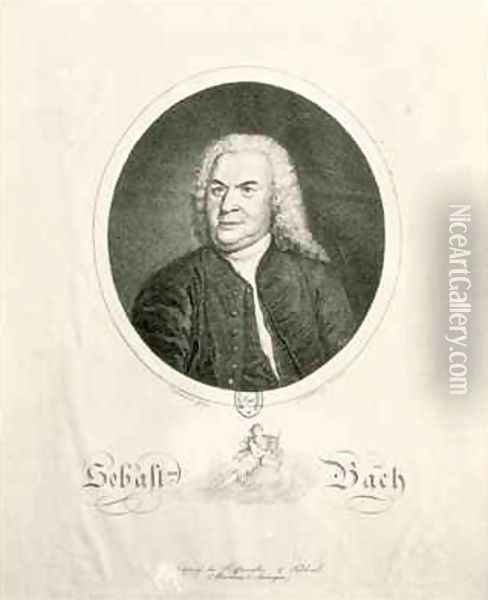 Portrait of Johann Sebastian Bach 1685-1750 Oil Painting - Elias Gottleib Haussmann