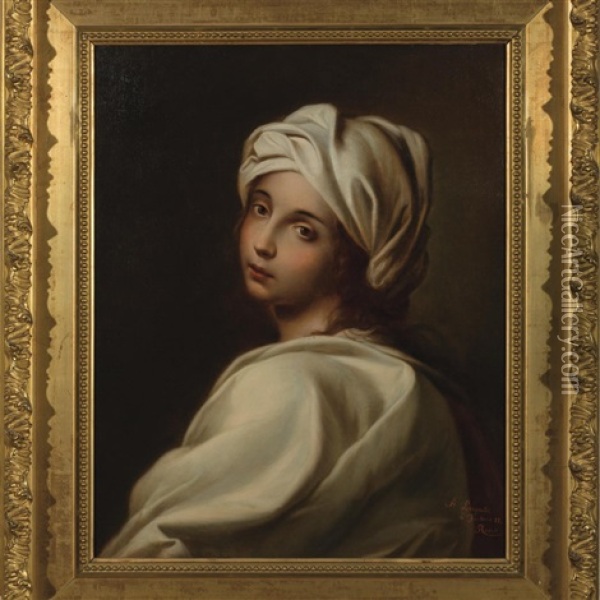 Portrait Of Beatrice Cenci (after Guido Reni) Oil Painting - Achille Leonardi