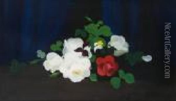 Cream And Red Roses Oil Painting - James Stuart Park