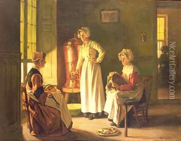 Scullery Maids Oil Painting - Joseph Bail