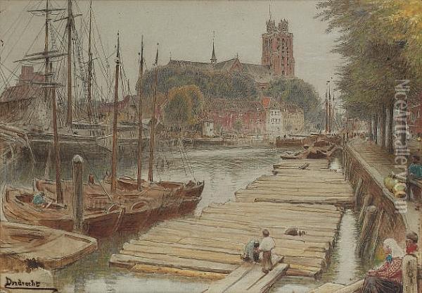 Dordrecht Oil Painting - Albert Goodwin