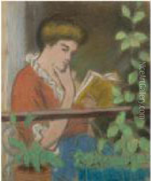 Woman On A Balcony Oil Painting - Federigo Zandomeneghi