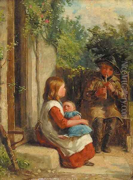 The young piper Oil Painting - William Hemsley