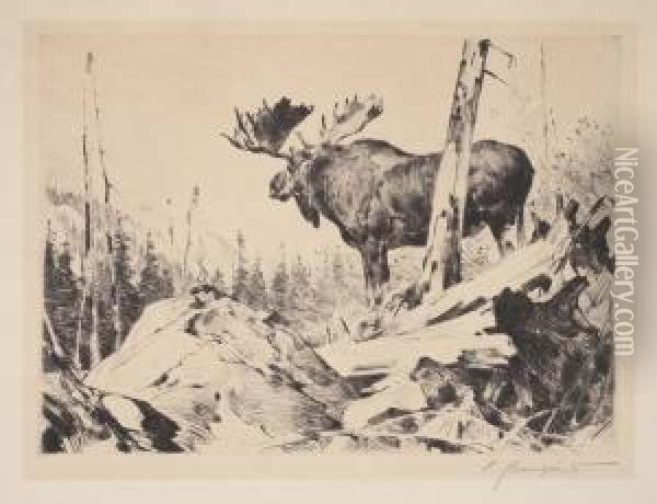 Alaskan Wilderness Oil Painting - Carl Ringius
