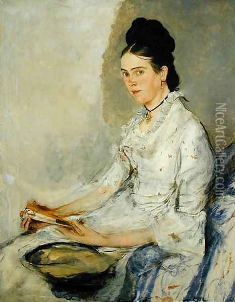 Countess Rosine Treuberg, 1878 Oil Painting - Wilhelm Leibl