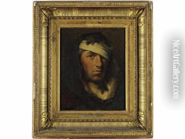 Portrait D'homme Au Bandeau Oil Painting - Desire Francois Laugee