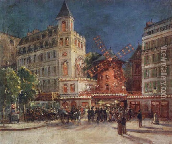 Paris, Le Moulin Rouge Oil Painting - Gustave Mascart