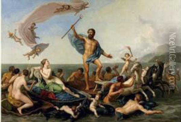Le Triomphe De Neptune Oil Painting - Laurent Pecheux