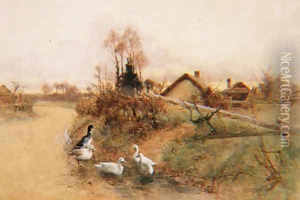 Dabbling Ducks Oil Painting - Benjamin D. Sigmund
