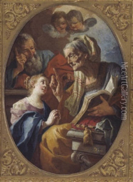 L'esucazione Della Vergine Oil Painting - Lorenzo De Caro