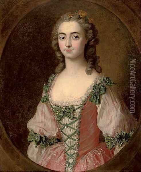 Portrait of a lady Oil Painting - Charles-Amedee-Philippe van Loo