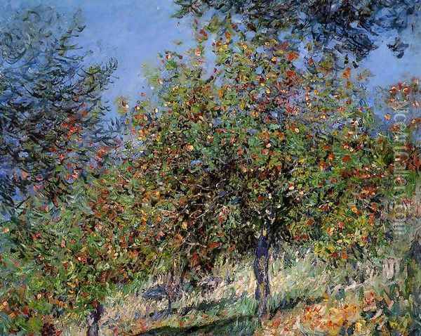 Apple Trees On The Chantemesle Hill Oil Painting - Claude Oscar Monet