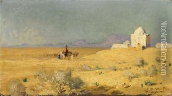 Le Mastaba Et La Caravane Oil Painting - Gustave Achille Guillaumet