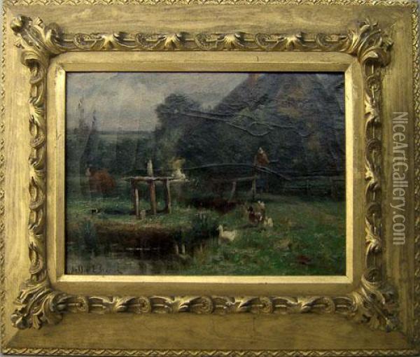 Landscape With Cottage Oil Painting - Edward Browne