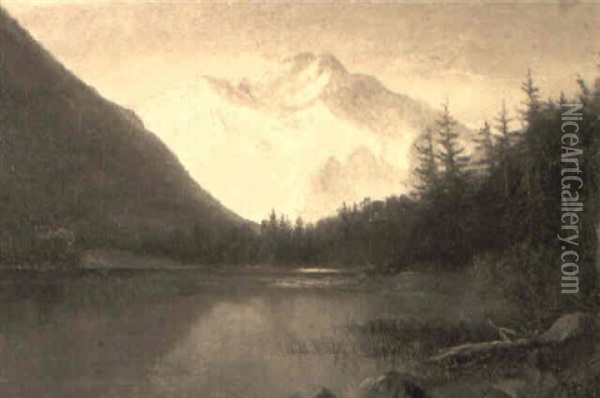 In The Rockies Oil Painting - Gilbert Munger
