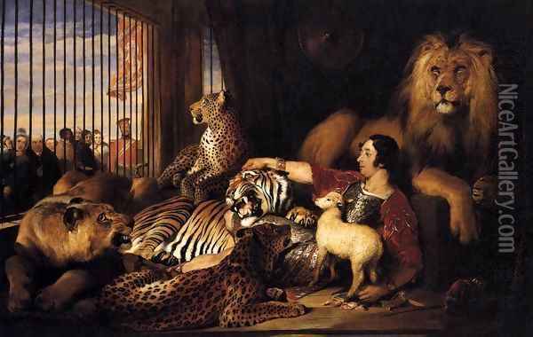 Isaac van Amburgh and his Animals Oil Painting - Sir Edwin Henry Landseer