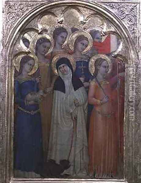 Predella panel of St Lucy with saints Oil Painting - Milano Giovanni da