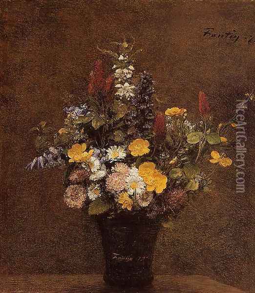 Wildflowers Oil Painting - Ignace Henri Jean Fantin-Latour