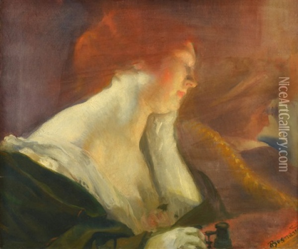 A L'opera Oil Painting - Albert Besnard