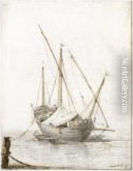 Study Of A Merchant Vessel Oil Painting - (Giovanni Antonio Canal) Canaletto