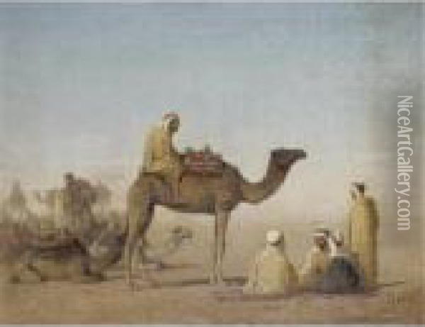 An Arab Encampment Oil Painting - Henrik Ankarcrona