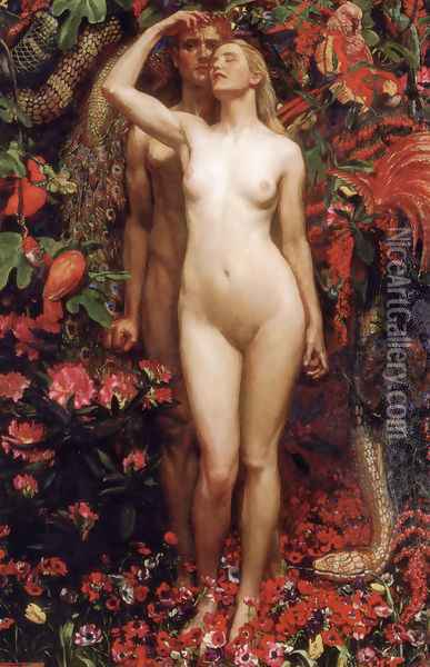 The Woman, the Man and the Serpent Oil Painting - John Byam Liston Shaw