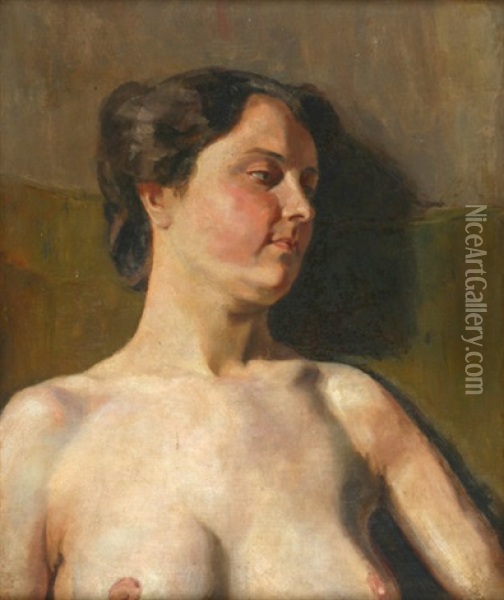 Weiblicher Halbakt Oil Painting - Simon Maris