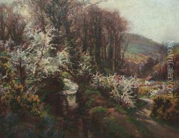 A Cornish Valley Oil Painting - Garstin Cox