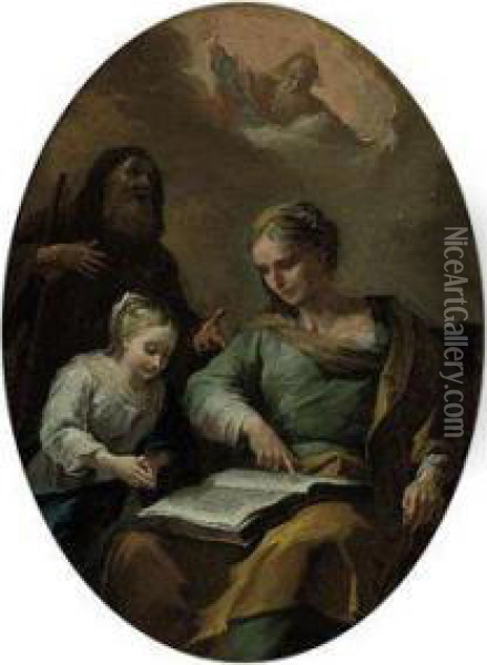The Education Of The Virgin Oil Painting - Francesco Solimena