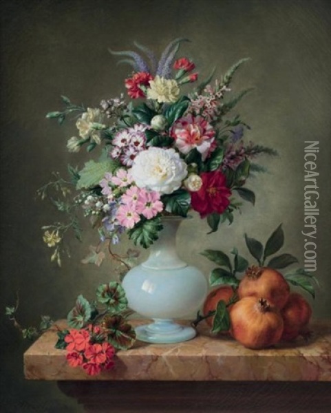 Bouquet De Fleurs Dans Un Vase Oil Painting - Claude Louis Marie Revol